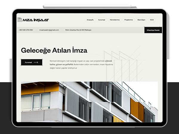 MZA İnşaat Web Tasarım